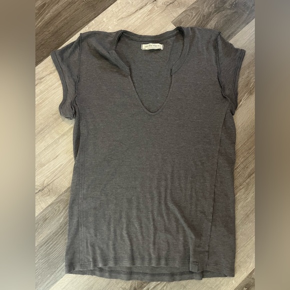 Free People Tops - Free People Charcoal Short Sleeve Tee